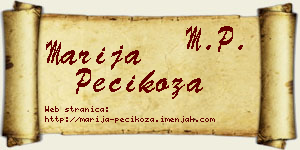 Marija Pecikoza vizit kartica